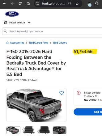 F-150 5.5ft Hard Folding Over the Bedrails Truck Bed Cover: save $1350 1