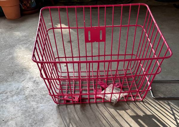 Pink Wire Bicycle Basket with Mounting Hardware – $20 1