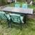 Black painted cast steel Hampton Bay patio dining set with 6 chairs 3 thumbnail