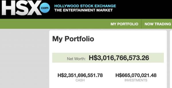 Hollywood Stock Exchange account 1