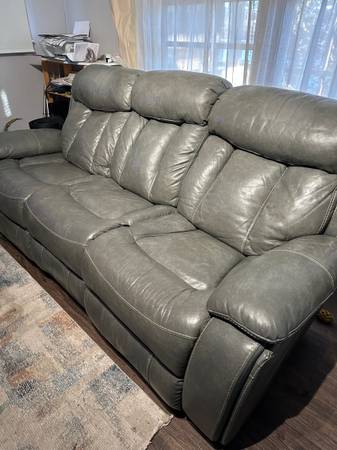 Leather reclining couch 1