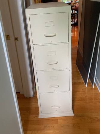 Old wood four drawer file cabinet 1