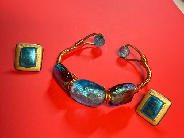 Aqua Bracelet and Earrings 1