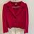J. Jill Blazer Jacket Red Wool blend Short Cardigan Notch Lapel-XS 2 thumbnail