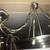Modern Round Saucer Style Chrome  & Milk glass Chandelier Light Lamp 2 thumbnail