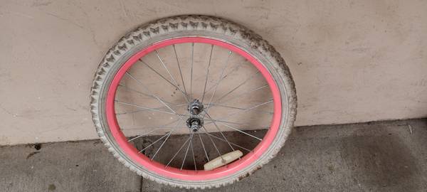 Pink Bicycle Front Wheel 20 x 1.95 with tire 1