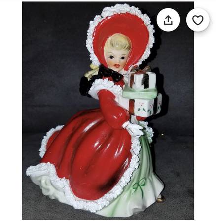Vintage Napco Christmas Girl W/Presents 1