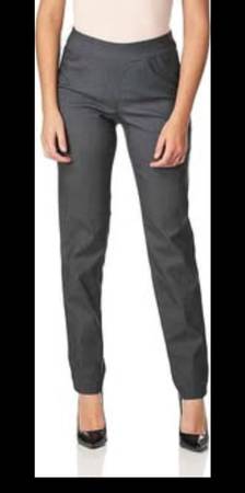 NEW: Slim-Sation Women's Straight Leg Pull On Pants w/ Tummy Control 1