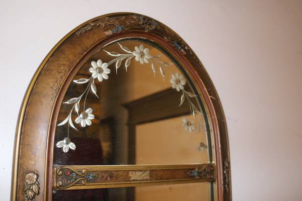 Art Deco Etched Wall Mirror - $400 (Olympia)63436056313729121