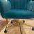 Green Velvet Office Chair with Gold Chrome Base 2 thumbnail