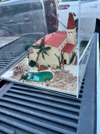 2 Spanish Church model with beautiful landscaping hand made 1