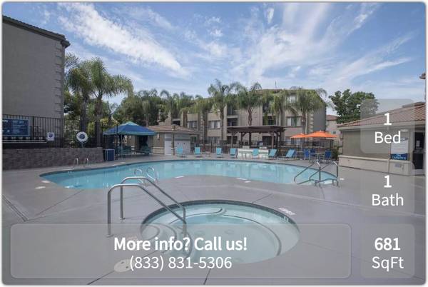 $1,726 / 1br - 681ft2 - Pets are welcome! 1 bd / 1 ba. Call for a tour! (Elk Grove)64043836464770121