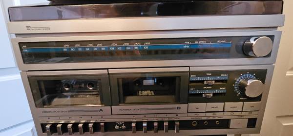 Vintage SR Turntable/ Dual Cassette AM FM stereo AUX for BT 1