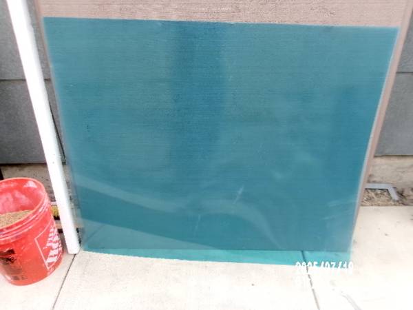1/16" thick clear plexiglas - 4' x 40" (has blue protection film) 1