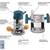 Bosch Plunge/Fixed Base ROUTER, bits and Guide with Case 10 thumbnail
