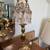 Vintage Brass Candlestick Lamp with Handmade Decorative Shade (#228) 1 thumbnail