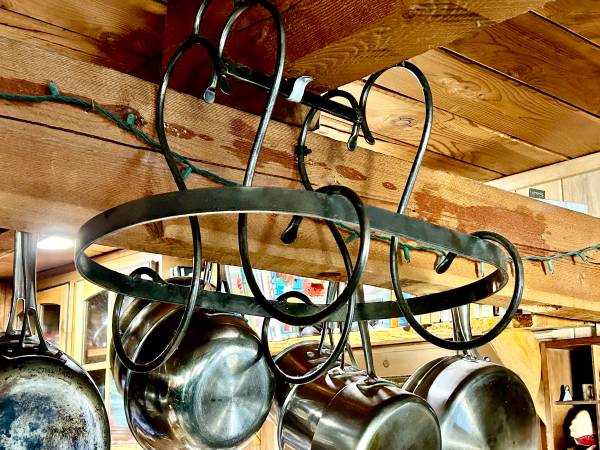 Beautiful Rustic Heavy Duty Hanging Pan Rack 1
