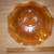 VINTAGE AMBER CARNIVAL GLASS LARGE OVAL FOOTED FRUIT BOWL 1 thumbnail