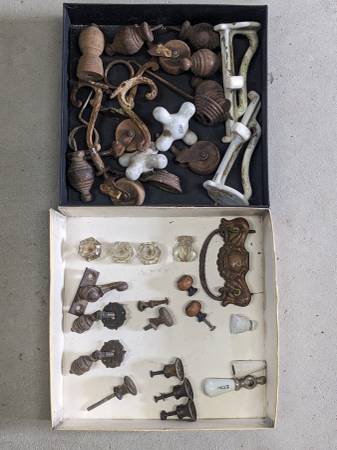 Vintage drawer pulls, knobs, casters etc. 1