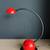 Vintage Red & Black Desk Lamp by Nuova Veneta Lumi Made in Italy 1 thumbnail
