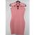 High-Neck Crisscross Cutout Pink Dress A-Line Party Dress S 1 thumbnail