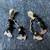 Unique Vintage Fish Dangle Earrings – Silver & Onyx 1 thumbnail