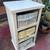 White Wood Shelving storage unit with 3 pull out wicker basket/drawers 10 thumbnail