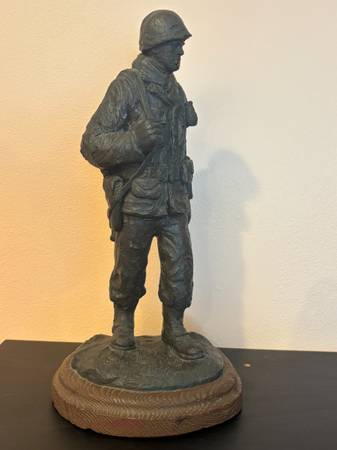 1988 MICHAEL GARMAN  SIGNED  HAND MADE   BRONZE    FIGURINE  WW2 14" 1