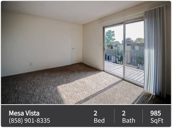 $2,755 / 2br - 985ft2 - Come home to a getaway - every day! Resort-style 2 bed, 2 bath! (San Diego - Clairemont Mesa)63998602542594122