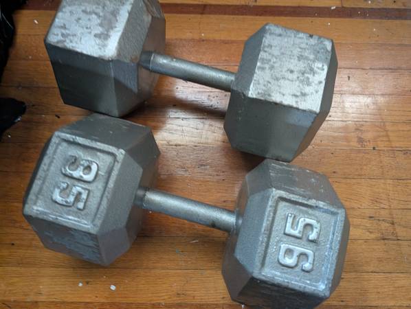 95 & 45 pound dumbbell set 1