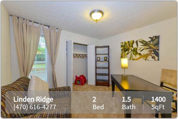 $1,438 / 2br - 1400ft2 - Live the city life at Linden Ridge! Fabulous 2 bed, 1.5 bath! (Stone Mountain)63963858447106121