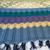 Multi-Colored Hand-Knit Afghan/Throw with Dark Blue Fringe 4 thumbnail