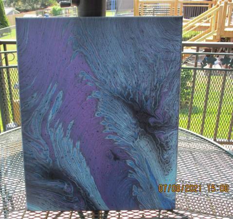 Acrylic Pour Painting - Peacock Feather Inspired 1