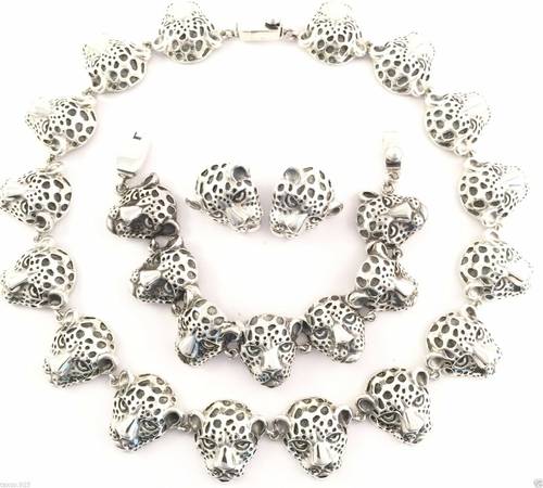 Cheetah NECKLACE Set, Sterling SILVER. 1