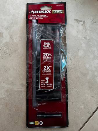 Husky 3/8 in. Drive Thin Wall Metric Deep Metric 6-Point Impact Socket 1