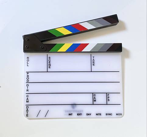 Acrylic Dry Erase Clapboard with Color Sticks (9.25x11") 1
