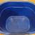 LARGE BLUE PLASTIC  BIN WITH ROPE HANDLES 1 thumbnail