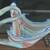 Mid century, larger, multicolor marble swirl swan bowl. 3 thumbnail
