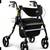 MEDLINE EMPOWER ROLLATOR WALKER - 300LBS CAPACITY - BLACK/YELL 2 thumbnail
