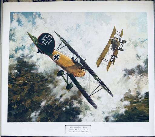 1969 World War 1 Eagles..Series 1, Lot of 3 Color Aviation  Prints 1
