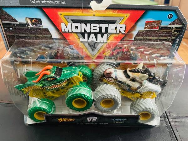 Monster Jam Dragon vs. Temptress Monster Trucks - Brand New in Package 1
