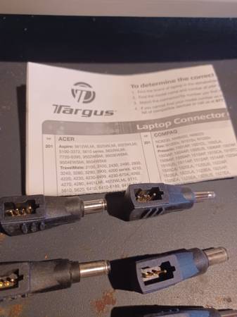 TARGUS...*Automobile Laptop Connectors* 10 Pieces...And Bag/Info. - $20 (Historic Weldon)63441300909571123