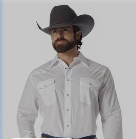 MENS WRANGLER WHITE COWBOY SHIRT NEW XXL TALL 1