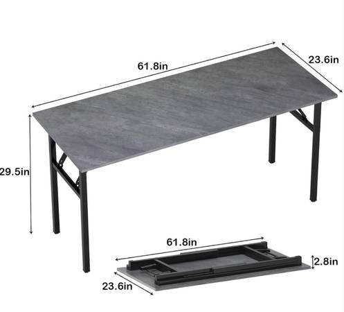 Need Home Office Foldable Computer Table Desk 62 Inches Gray color 1