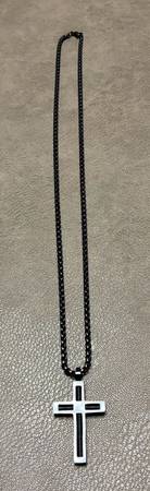 26” BLACK CHAIN WITH CROSS 1