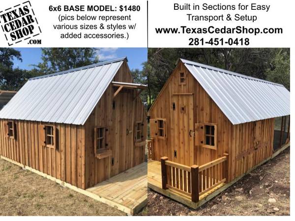 6x6 Cedar Chicken Coop 1