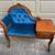 Vintage Telephone Table Blue Velvet Armchair 5 thumbnail