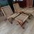 Folding MCM Wegner style chairs and ottoman 3 thumbnail