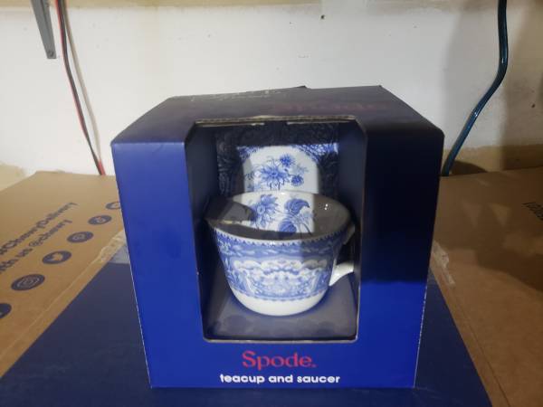 Spode Blue Italian Teacup and Saucer 1