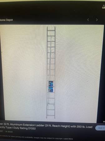 Werner D1300-2 32-ft ( 31-ft Reach Height ) Aluminum Type 1 - 250 lbs. 1
